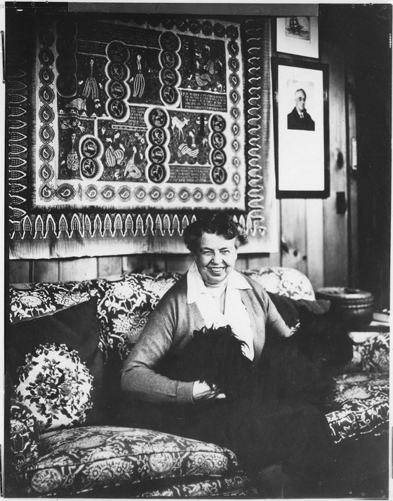 Eleanor Roosevelt with her dog, Fala at Val-Kill, Hyde Park