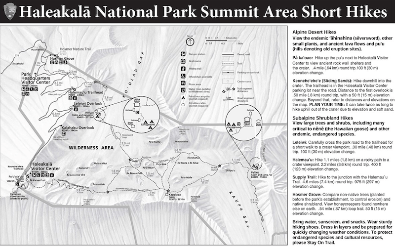 Haleakalā National Park Trail Map