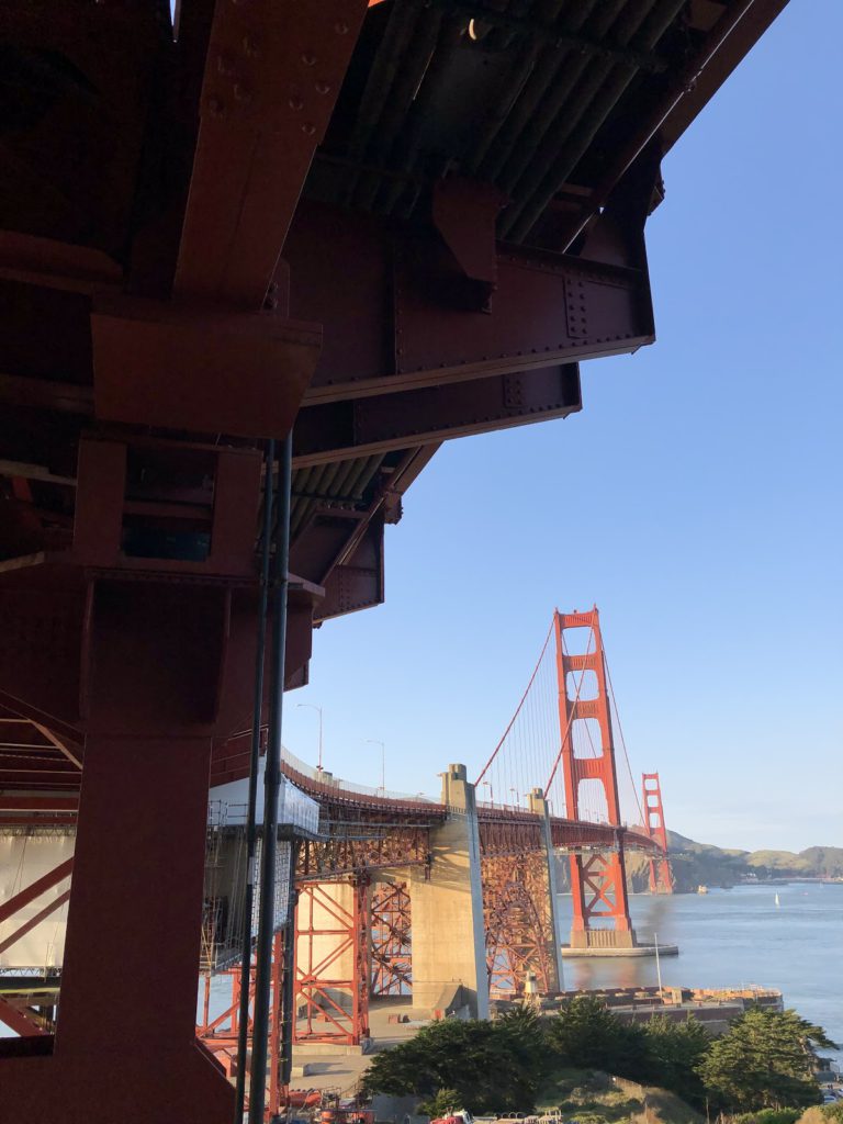 San Francisco Golden State Bridge From Below